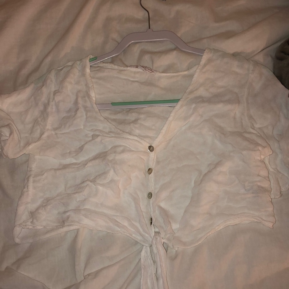 Cropped tied white shirt “Don’t ask why” brand